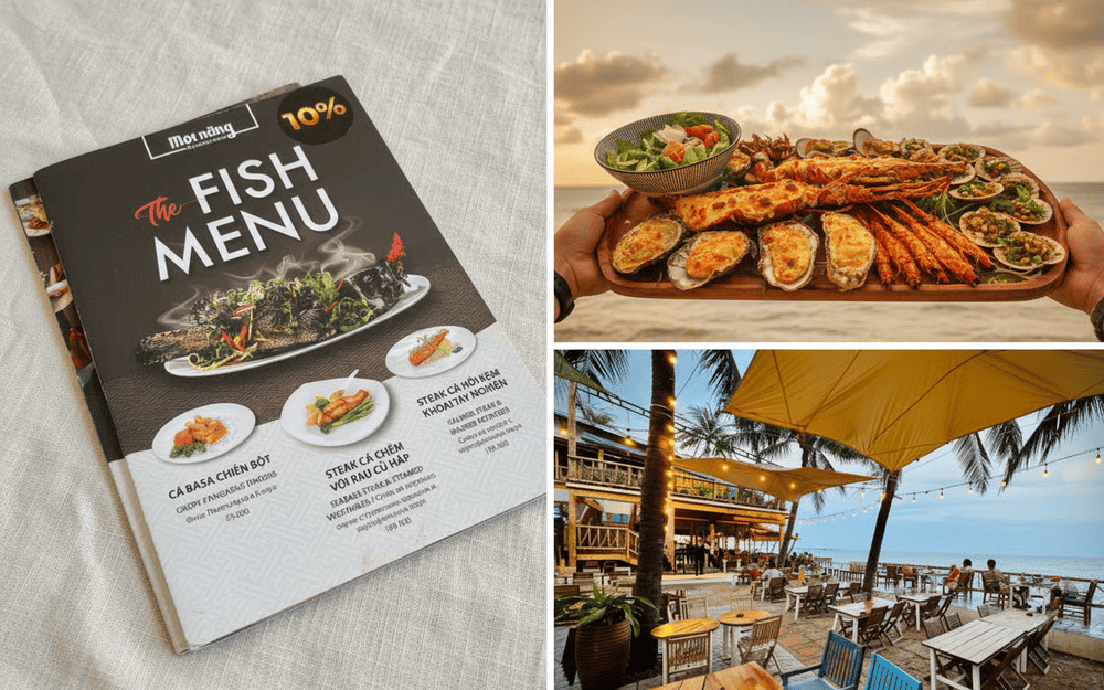 Nhà hàng sở hữu không gian mộc mạc với view biển lãng mạn (Nguồn: Một Nắng Restaurant)